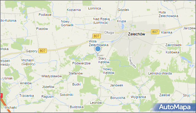 mapa Stary Kębłów, Stary Kębłów na mapie Targeo